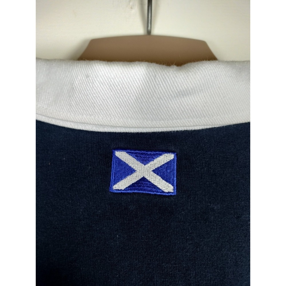 Rugby Nations Scotland Rugby Shirt Mens Large Navy White Thistle Crest Long Sl. - Picture 6 of 13